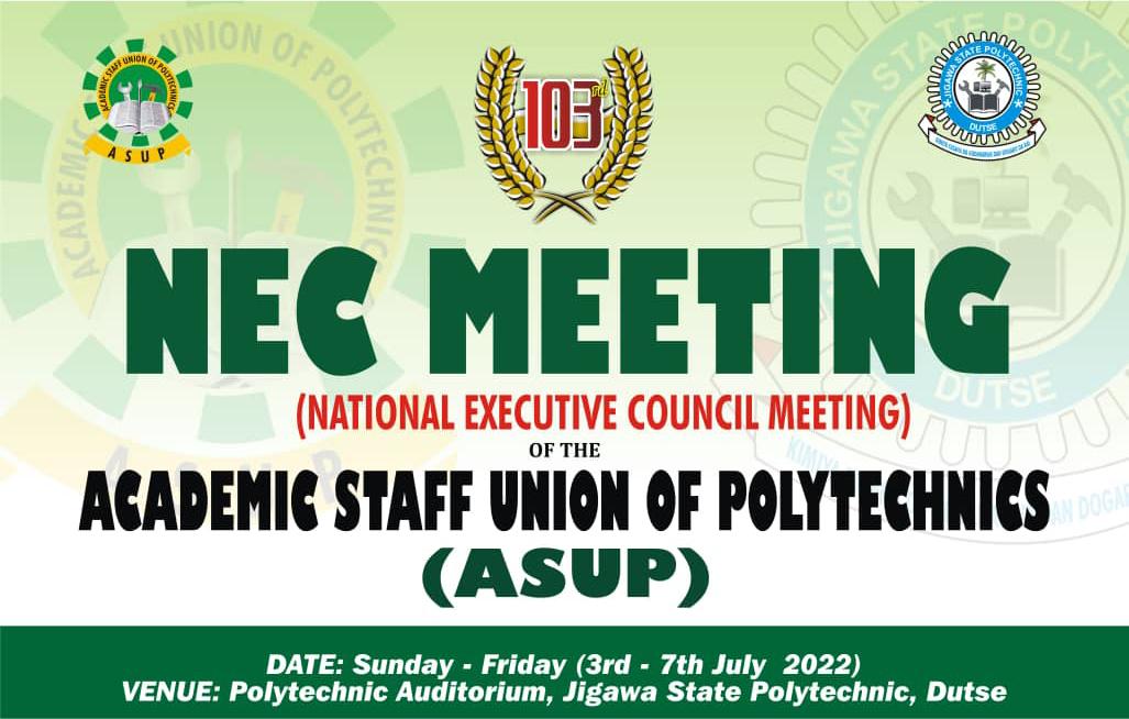 You are currently viewing 103rd National Executive Council (NEC) Meeting of ASUP